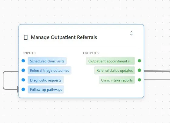 Manage Outpatient Referrals  -  inputs and outputs